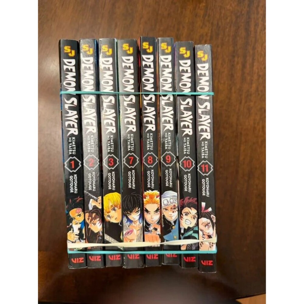 Demon Slayer Manga Lot of 8 Volumes 1–3 & 7–11